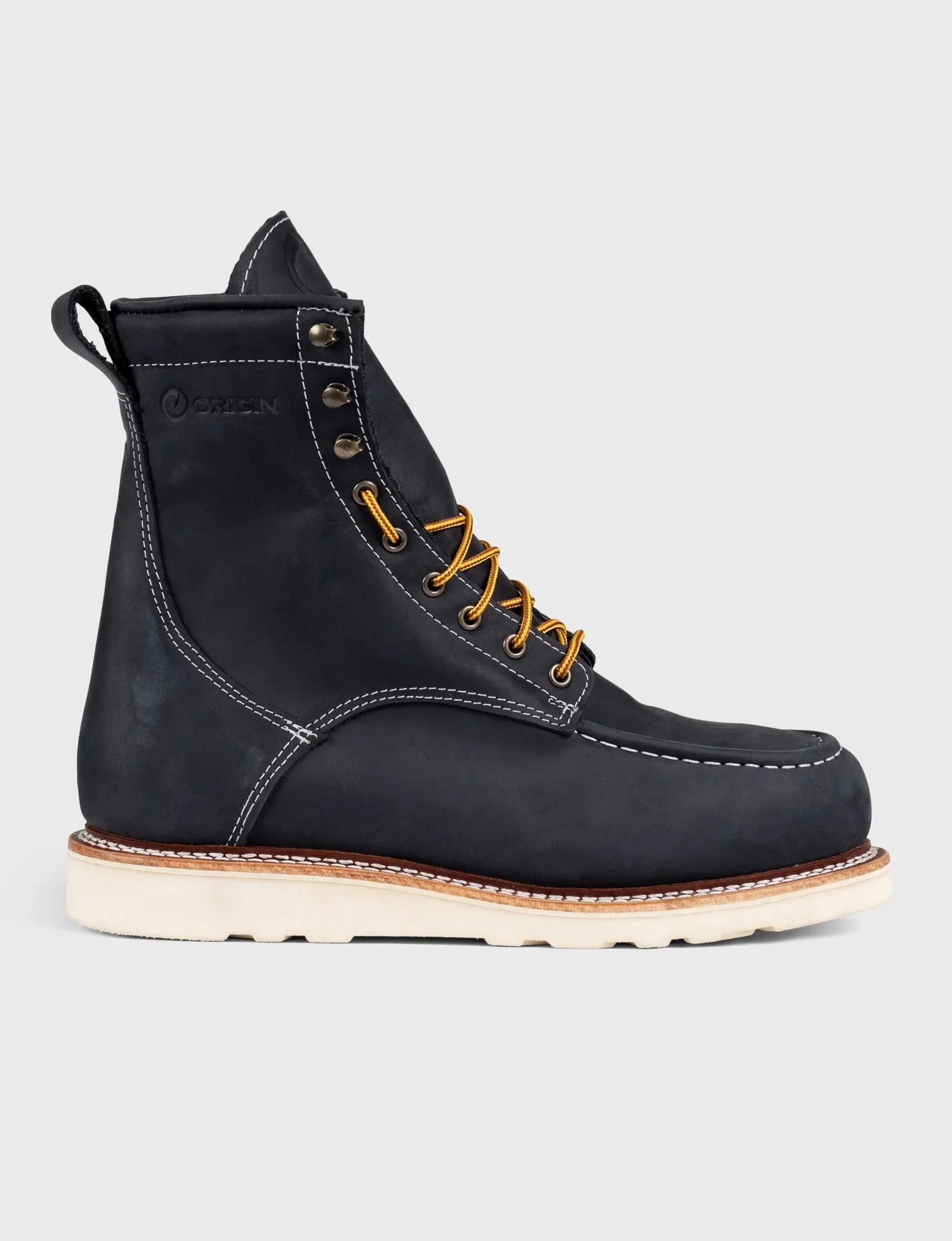 MAINE MOC STEEL TOE BOOT 8" - NATURAL WEDGE SOLE - GRADED QUALITY - Image 5